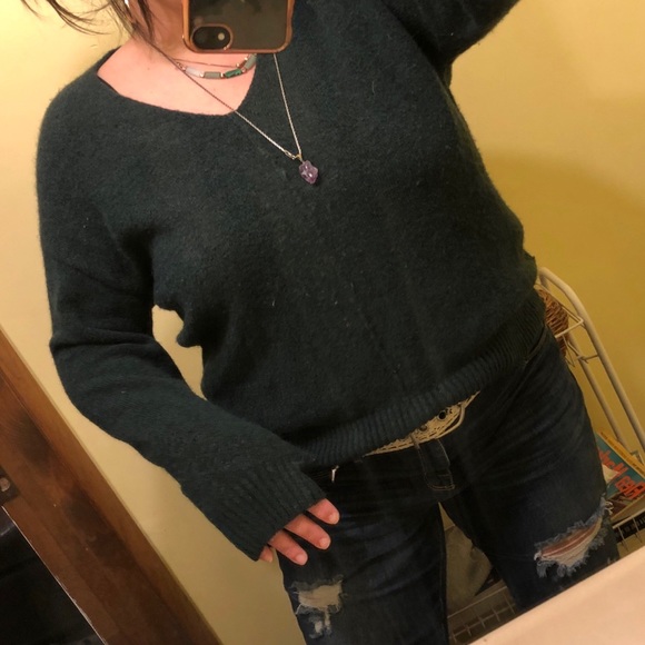 H&M green baggy sweater size small - Picture 7 of 7